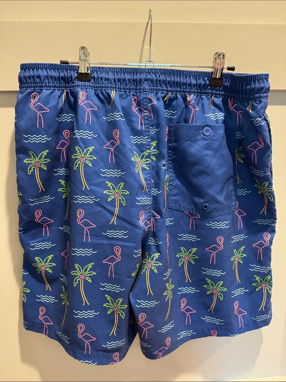 Sonoma Royal Blue Swim Trunks with Pink Flamingos & Green Palms